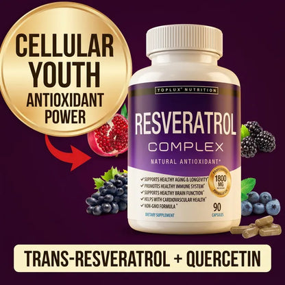 Resveratrol Supplement 1800mg Natural Antioxidant