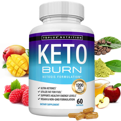 Keto Burn Pills Ketosis - 1200 Mg Ultra Advanced Natural Ketogenic Using Rapsberry Ketone Support Energy