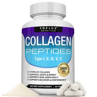 Collagen Peptides 5 Types Complex 1800mg - Supplement for Health Beauty Fitness
